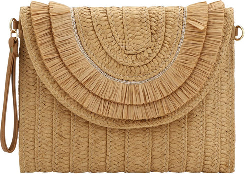 Gets Straw Clutch, Straw Clutch Women Hand-woven for Summer Beach Envelope Clutch Purse Wallet...