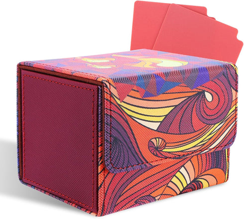 tombert 150+ Premium Deck Box Case for MTG PTCG, Large Capacity with 2 Dividers, Fits 100+ Sleeved Cards TCG Trading Card Games(Horizontal-Red)...
