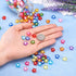 Craftdady 200pcs Transparent Random Mixed Colors Acrylic Star Spacer Beads 12x11mm Round Bead Inside Plastic Loose Charms with 2mm Hole for DIY Je...