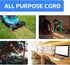 6 FT Outdoor Extension Cord with Lighted End - 12/3 Gauge Heavy Duty Extension Cord, 3 Prong Grounded Power Extension Cord, Blue, 15 AMP, SJTW...