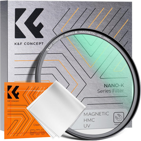 K&F Concept 72mm Magnetic MCUV Lens Protection Filter 18 Multi-Layer Coatings Ultra-Slim UV Lens Filter with Microfiber Cleaning Cloth for Camera ...