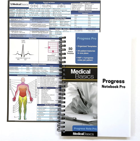 Progress Pro Notebook – H&P + 4 Progress SOAP Note (Extra Room for Note writing) – Medical History and Physical Notebook, 50 templates with perfor...