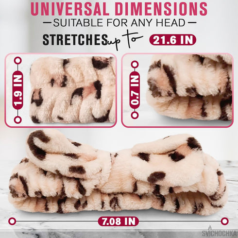 Spa Headband for Washing Face Skincare Headband - Cheetah Headband for Face Washing Makeup Headbands for Women Elastic Headbands - Makeup Hair Hea...