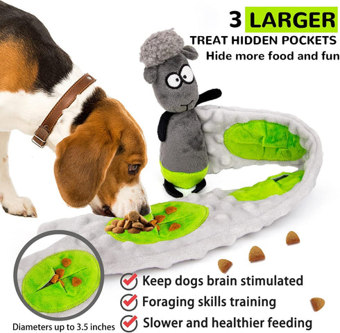 Dog Puzzle Toys, Crinkle Paper Squeaky Dog Toys for Boredom and Stimulating, Enrichment Snuffle Treat Dispensing Interactive Dog Toy, No Stuffing ...