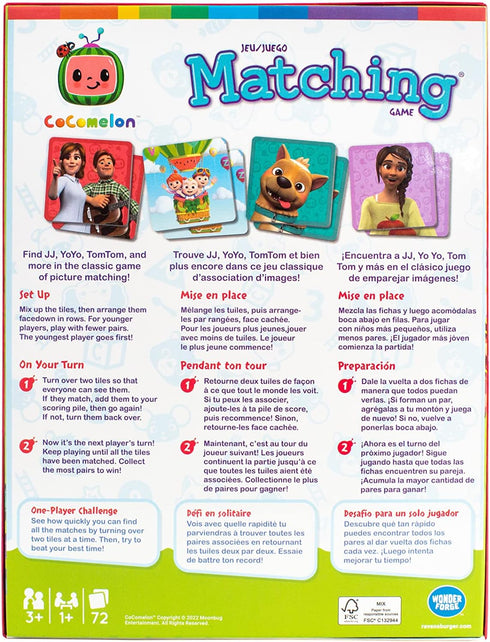Wonder Forge CoComelon Memory Game - Engaging Brain Teaser for Kids & Adults | Enhances Focus & Matching Skills | Features Beloved Characters | Id...