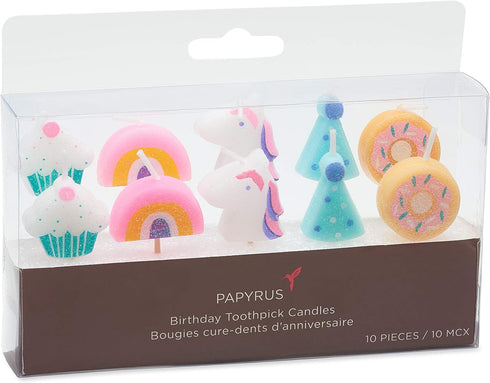 Papyrus Birthday Candles, Unicorns and Rainbows (10-Count)...