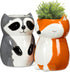 Abbott Collection 27-MINIKIN-473 Sitting Raccoon Planter/Vase-4" H, 4 inches H, Grey...