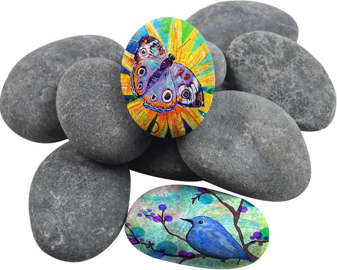 River Rocks for Painting Rock Painting Supplies Rocks to Paint River Rock Paint Flat Stones for Crafts River Stones for Painting Smooth Flat Rocks...