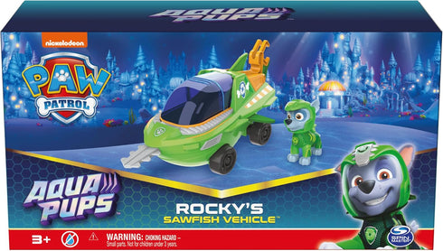 Paw Patrol Aqua Pups Rocky Transforming Sawfish Vehicle with Collectible Action Figure, Kids Toys for Ages 3 and up...