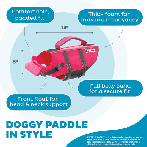 Outward Hound Granby Splash Pink Dog Life Jacket, Small...