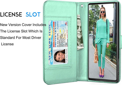 Galaxy Note 10 Plus Case, Luxury Wallet Case with Credit Card Slots, PU Leather Cover & Kickstand - Samsung Note10+ (Turquoise)...