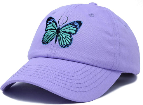 DALIX Exotic Blue Butterfly Hat Womens Gift Embroidered Girls Cap...