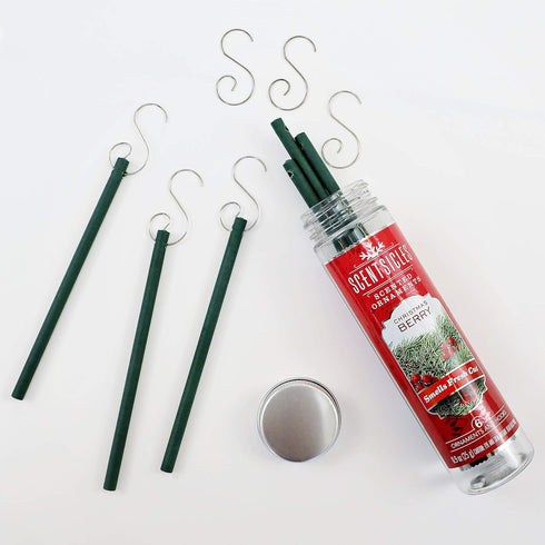 Scentsicles Christmas Berry Scented Christmas Ornaments with Hooks - 1 Bottle (6 Sticks Total)...