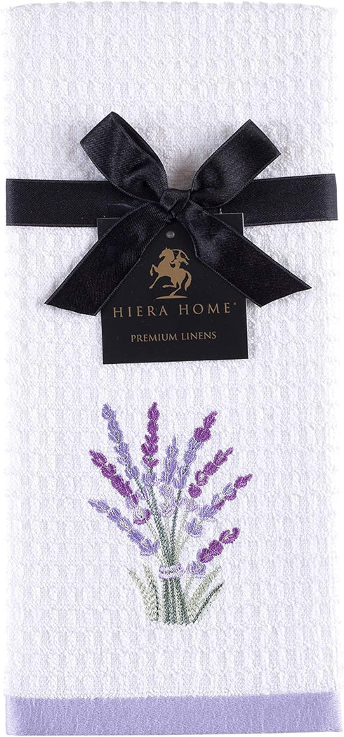 Kitchen Towels - Ultra Soft Cotton and Super Absorbent Dish, Large Kitchen Towel 24x16 Inches, Natural Cotton Dish Towels Pack of 2 (Lavender)...