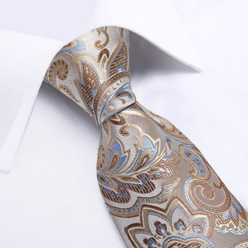 DiBanGu Men's Silk Tie and Pocket Square Woven Formal Tie Cufflink Set Solid Neckties...
