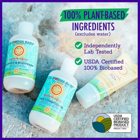 California Baby Swimmer's Defense | Moisturizing After Swim Shampoo For Kids | 100% Plant-Based | Allergy Friendly | 251 mL / 8.5 fl. oz....
