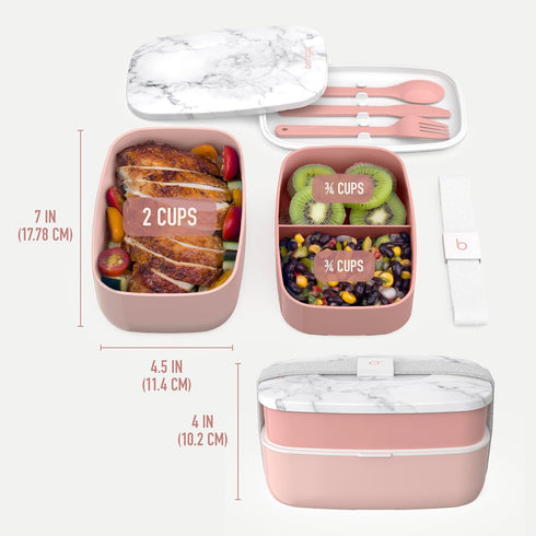 Bentgo Classic - Adult Bento Box, Stackable 3-Compartment Lunch Box with Removable Utensil Set and Sealing Strap, BPA-Free, Food Container Ideal f...