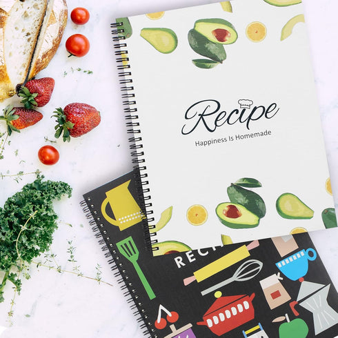 1 Pack 8.5" x 11" Recipe Book to Write in Your Own Recipes, Blank Recipe Notebook, Spiral Cookbook Recipe Journal Notebook Include 120 Recipes Pag...