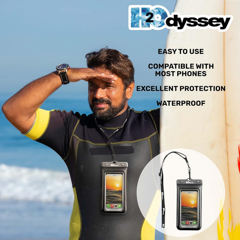 Waterproof Phone Case and Lanyard - Excellent Waterproof Protection - Floats in The Water Black...