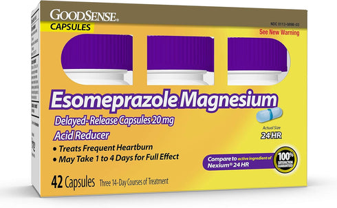 Esomeprazole Magnesium Delayed Release Capsules 20 mg, Proton Pump Inhibitor (PPI) for 24 Hour Frequent Heartburn Treatment, 42 Count...
