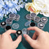 CHGCRAFT 20Pcs Black Mini Round Stone Box Plastic Nail Loose Beads Decorate Storages with Sponge Mat for Jewelry Beads Display Storage, 1.2x0.7Inc...