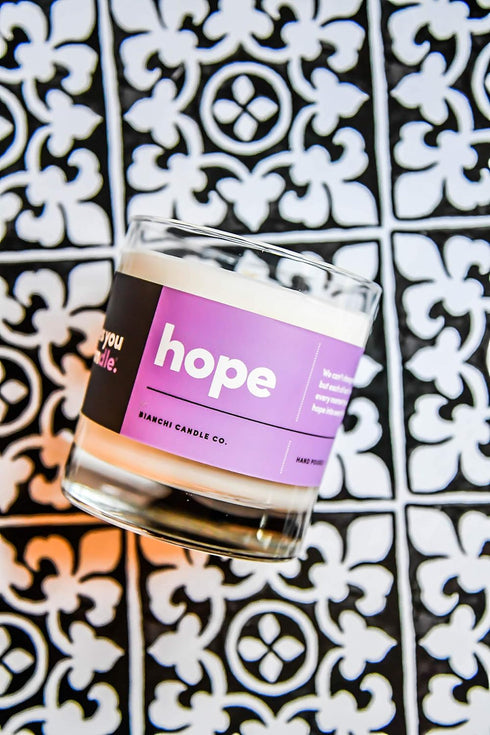 Hope, Inspirational 8oz Highly Scented Candle, Soy, Made in USA, Great Message, Pure Essential Oils, Holiday Gift, Aromatherapy, 100% Pure, Vanill...