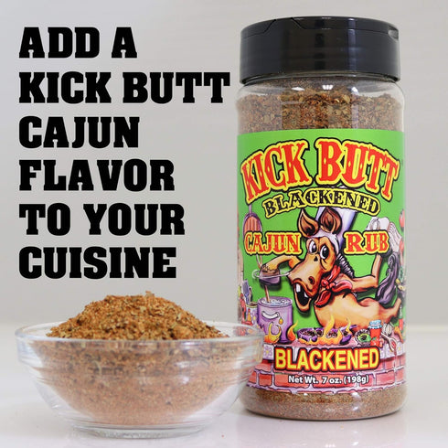 Kick Butt Gourmet Cajun Seasoning Spice Shaker - Spicy Cajun Seasoning Rub (7 oz) - Use for Creole Seasoning (Blackened Cajun)...