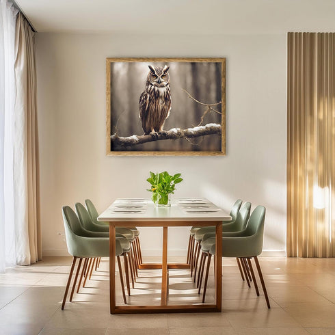 Posterizer 1 pcs- Beautiful owl sitting on a tree in the jungle-Art for Animal Lovers-Landscape & Nature Art- Gift for Men Women Teens-Living Roo...