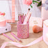 Bling Sequin Pen Holder with 6 Pcs Sequin Click Pens Cute Sequin Glitter Retractable Ballpoint Pens, Pencil Cups for Desk Organizer Makeup Brush H...