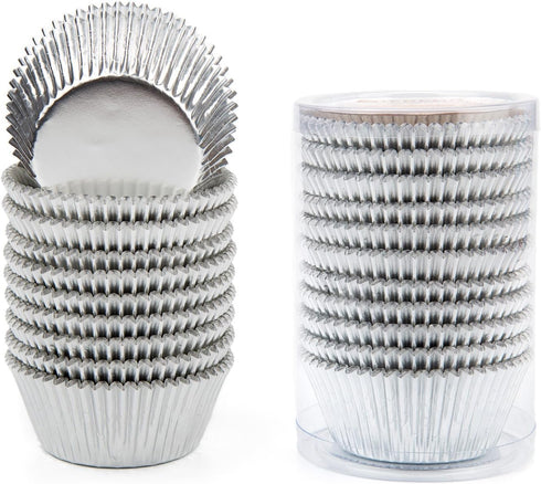 Gifbera Standard Silver Foil Cupcake Liners Metallic Paper Muffin Baking Cups 200-Count (Silver)...