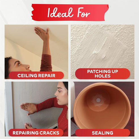 XFasten Drywall Repair Mesh Tape - 2-Inches x 90-Foot, Pack of 3 Drywall Patch Tape, Patch Holes and Cracks Mesh Tape for Drywall Repair, Wall Rep...