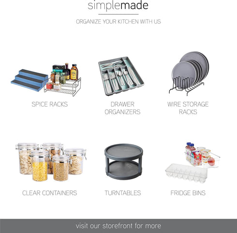 SIMPLEMADE Spice Rack Three-Tiered Shelf, Countertop, and Cabinet Storage and Spice Organizer for Kitchen, Bathroom, Bedroom, and Office, Home Sto...