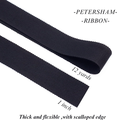 Petersham Ribbon 1 Inch Vintage Ribbon for Millinery Hat Craft(Black)...