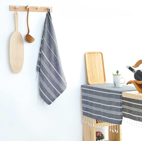 Cacala 100% Turkish Cotton Kitchen Tea Towels, Highly Absorbent Luxury Soft Quick Drying Dish Towel with Hanging Loop for Gym, Yoga, Bath, Sports,...