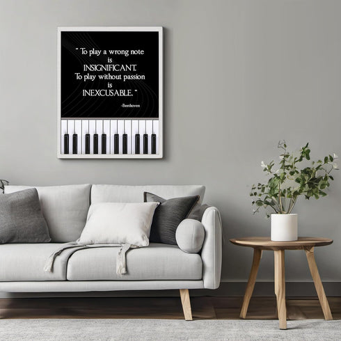 Posterizer 1 pcs-Playing Without Passion-Beethoven Quote-Musical Art Collection-Gift for Music Fans-Gift for Girls, Boys, Teens-Living Room Bedroo...