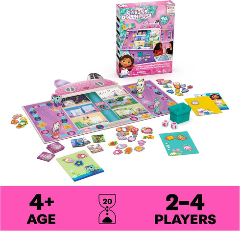 Gabby’s Dollhouse, Charming Collection Game Board Game for Kids Based on the Netflix Original Series Gabby’s Dollhouse Toys, for Kids Ages 4 and u...