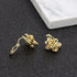 YOQUCOL Cubic Zirconia Crystal Rotatable Flower Shaped Golden Clip On Earrings Non Pierced Golden Stud for Women...