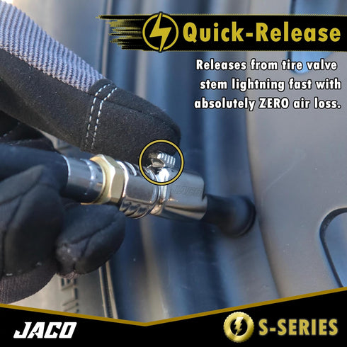 JACO Lightning S-Series Tire Air Chuck - 1/4" F-NPT (Open Flow) (2-Pack)...