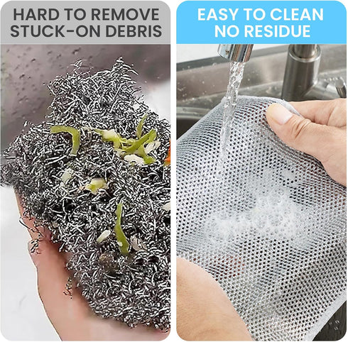 Wire Cleaning Cloths,Reusable Dishwashing Rag,Wire Dish Towels Scrubbing Pads for Kitchen, Sinks, Pots, Pans (10, Double Layer)...