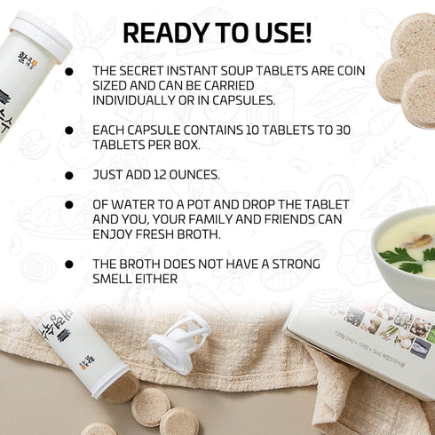 30 tablets - Seoul soup secrets - Instant Korean soup tablet, seafood vegetable stock broth, all natural ingredients, made in Korea...