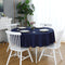 FOLINS&HOME Navy Blue Round Tablecloth 48 Inch Waterproof Heavy Duty Wrinkle Free Polyester Fabric Table Cloth, Spillproof Washable Table Cover fo...