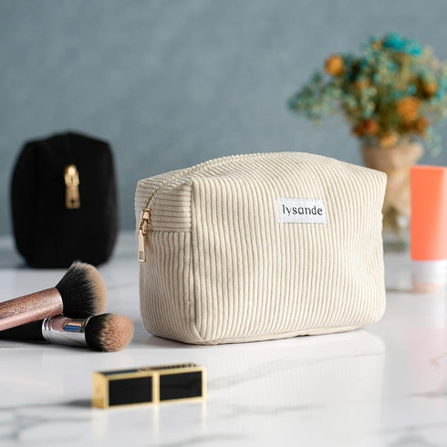 Corduroy Makeup Bag, Small Makeup Bag, Cosmetic Pouch, Travel Makeup Bag, Pencil Case, Purse Organizer, Cosmetic Bags for Women, Makeup Case, Cosm...