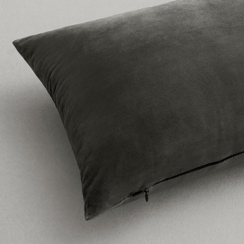 MIULEE 24x24 Inch Euro Sham Velvet Pillow Covers, Set of 2 Large Square Decorative Pillows -Dark Grey Super Soft for King Bed, Sofa, Couch, Accent...