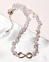 XUUU Choker Necklace for Women Men Infinity Charm Plated 14k Gold Tumbled Clear Quartz Natural Energy Healing Crystals and Gemstones Necklaces...