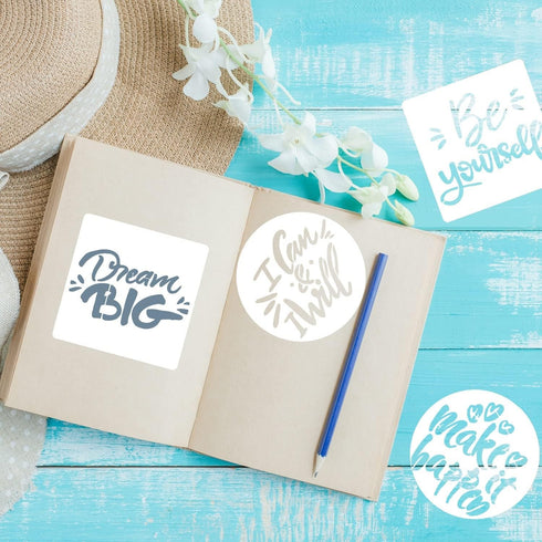 6 Inch Inspirational Word Stencils, 20 PCS Motivational Stencils Reusable Mylar Template Inspirational Quotes Stencils for Painting on Wood Wall H...