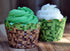 Pixel Grass Themed Cupcake Wrappers for Boys Birthday Parties, Vintage 8-Bit Birthday Party. Set of 24 Reversible Engineer builder Grass and Green...