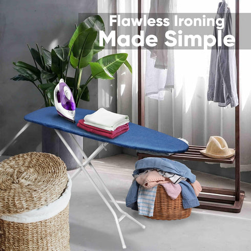 Home Intuition Iron Scorch Resistant Ironing Board Cover and Pad, 15x54, Standard Size Coated Thick Padding, Blue...