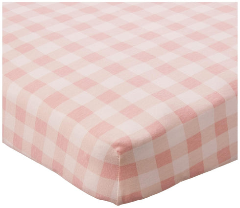 HonestBaby Girls Organic Cotton Changing Pad Cover, Peach Skin Painted Buffalo Check, One Size...