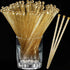 Aboat 120 Pieces 7.3 Inch Plastic Round Top Swizzle Sticks, Gold...