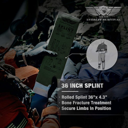 EVERLIT Survival 36 Inch Splint - Lightweight Reusable Combat Splint, Waterproof First Aid Medical Tactical Field Splint for Bone Fracture Treatme...